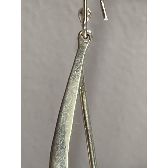 VTG Signed HOB Mexico Sterling 925 Long Abstract Dangle Southwestern Earrings - Picture 8 of 11